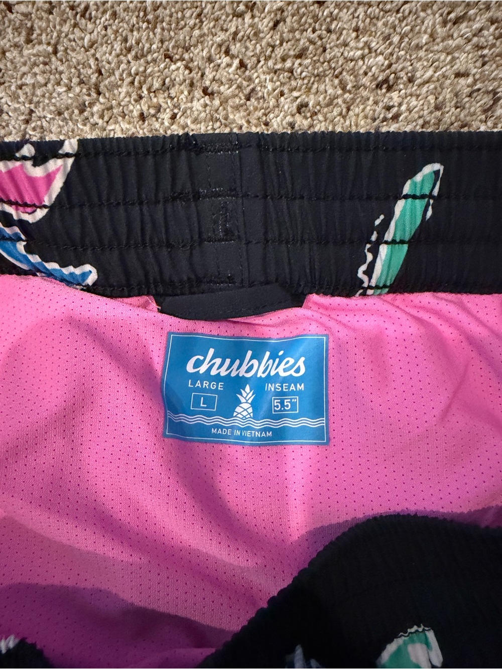 Chubbies Black Palm Swim Shorts - Picture 3 of 4